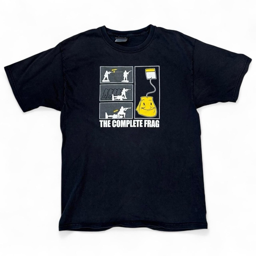 Vintage Jinx The Complete Frag TeaBag Faded Black T-Shirt Adult Medium Funny Y2K